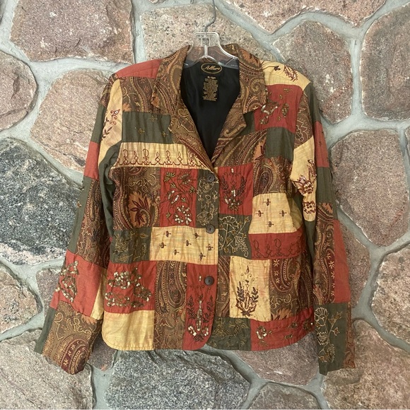 Vintage Boho 90s patchwork blazer - Picture 2 of 6